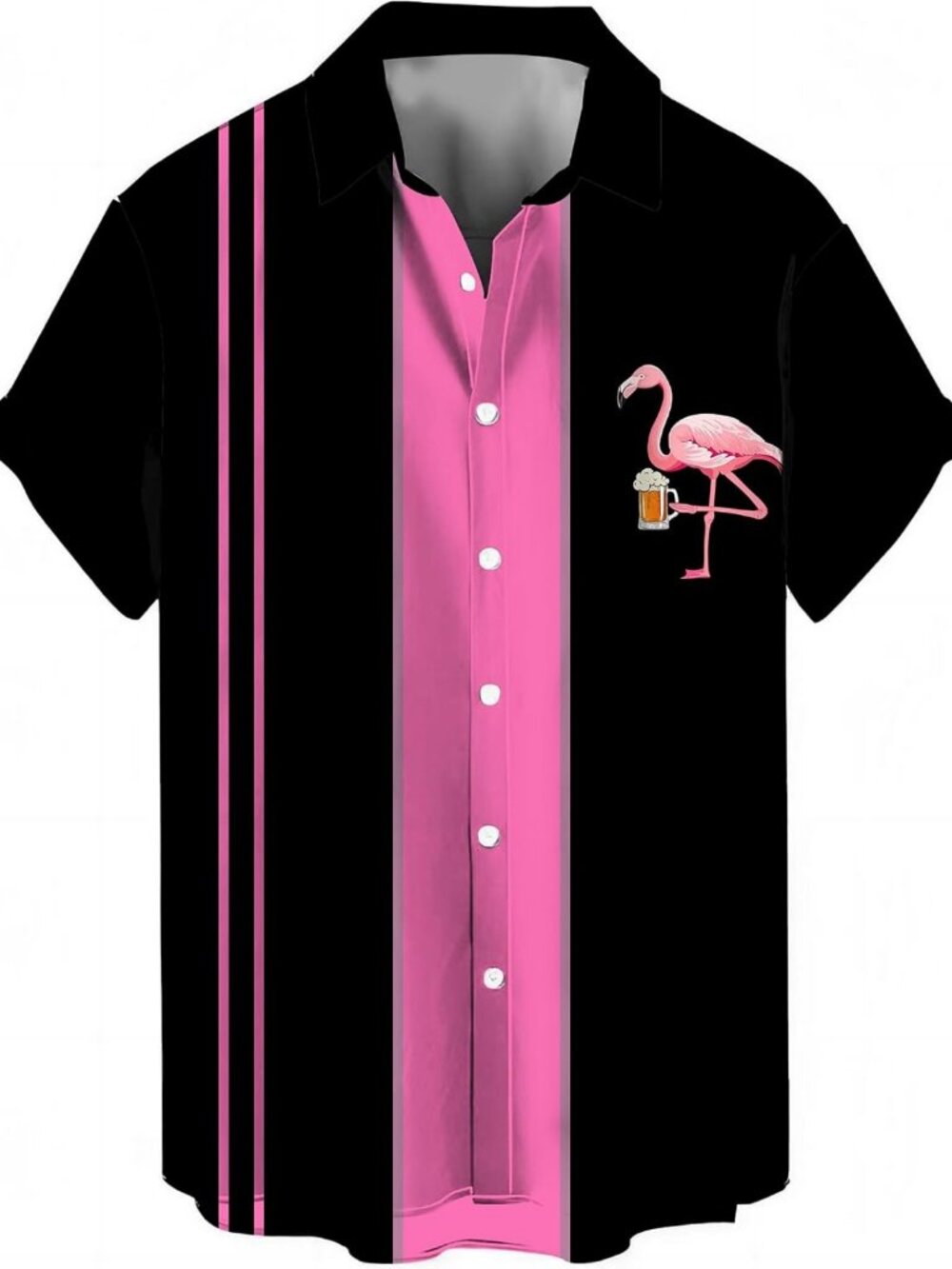 Men's Hawaiian Bowling Shirt - Short Sleeve Casual Button Down Beachwear